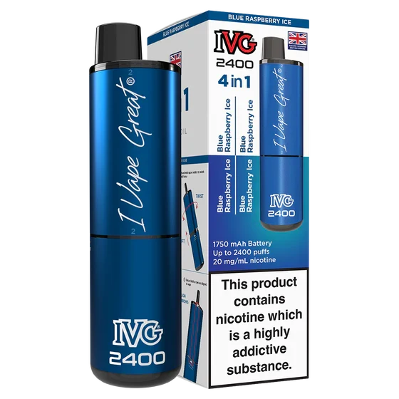 IVG 2400 Blue Raspberry Ice prefilled pod vape kit