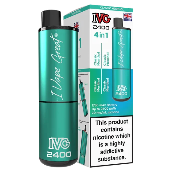 IVG 2400 Classic Menthol prefilled pod vape kit