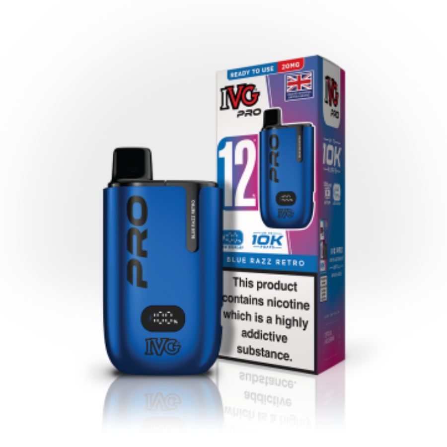 IVG Pro 12 Blue Razz retro prefilled pod vape kit