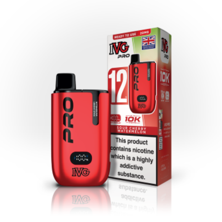 IVG Pro 12 Sour Cherry Watermelon prefilled pod vape kit
