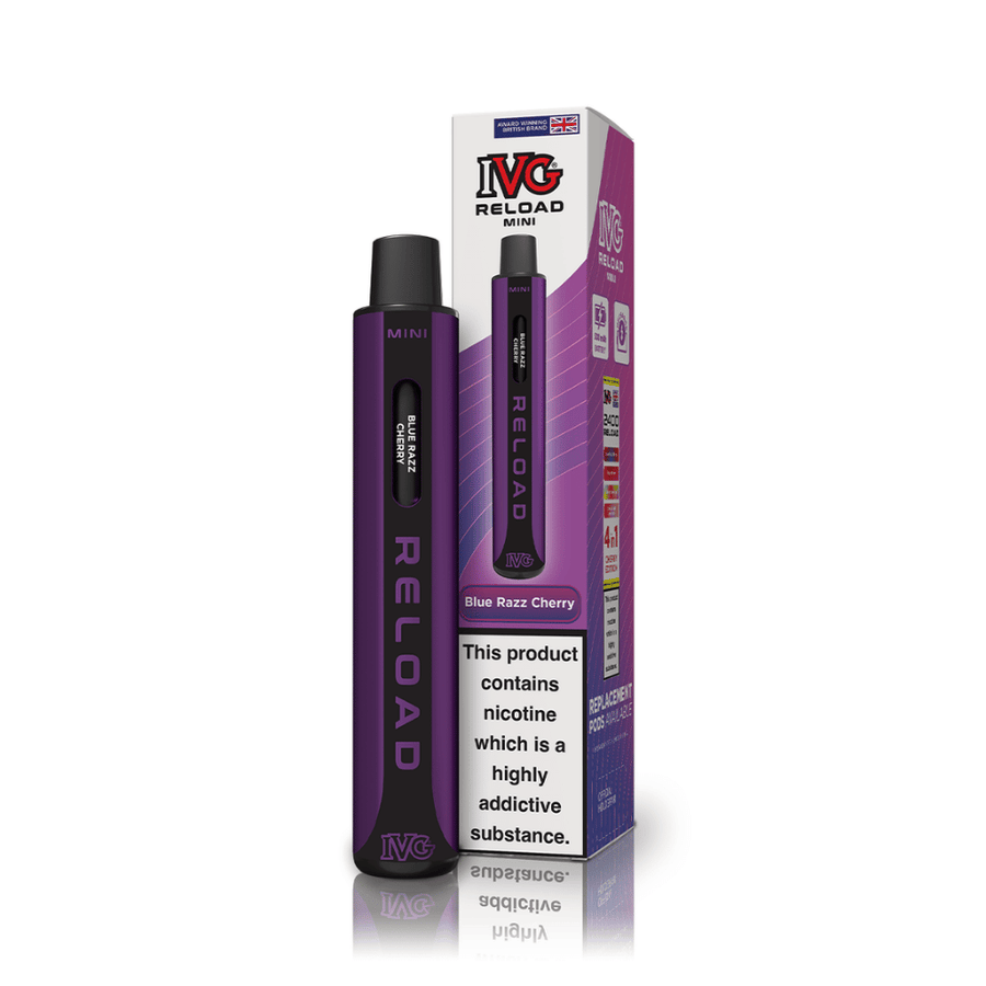 IVG Reload Mini Blue Razz Cherry prefilled pod vape kit