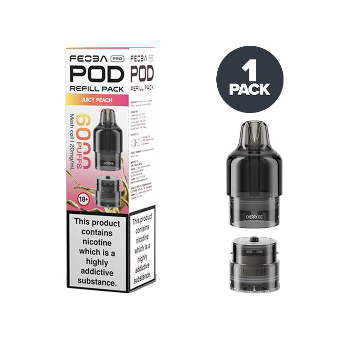 Feoba Pro 6000 Juicy Peach prefilled pod vape kit