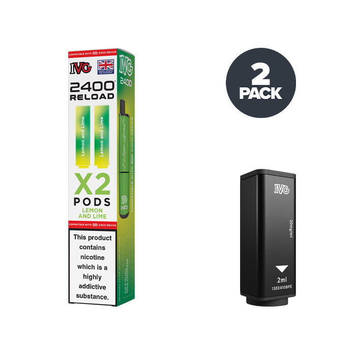 IVG 2400 Lemon Lime prefilled pod vape kit