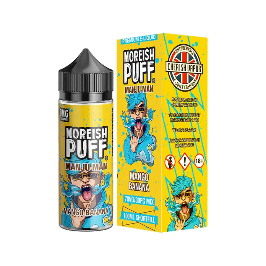 Moreish 100ml Shortfill Mango Banana Manju Man shortfill e-liquid