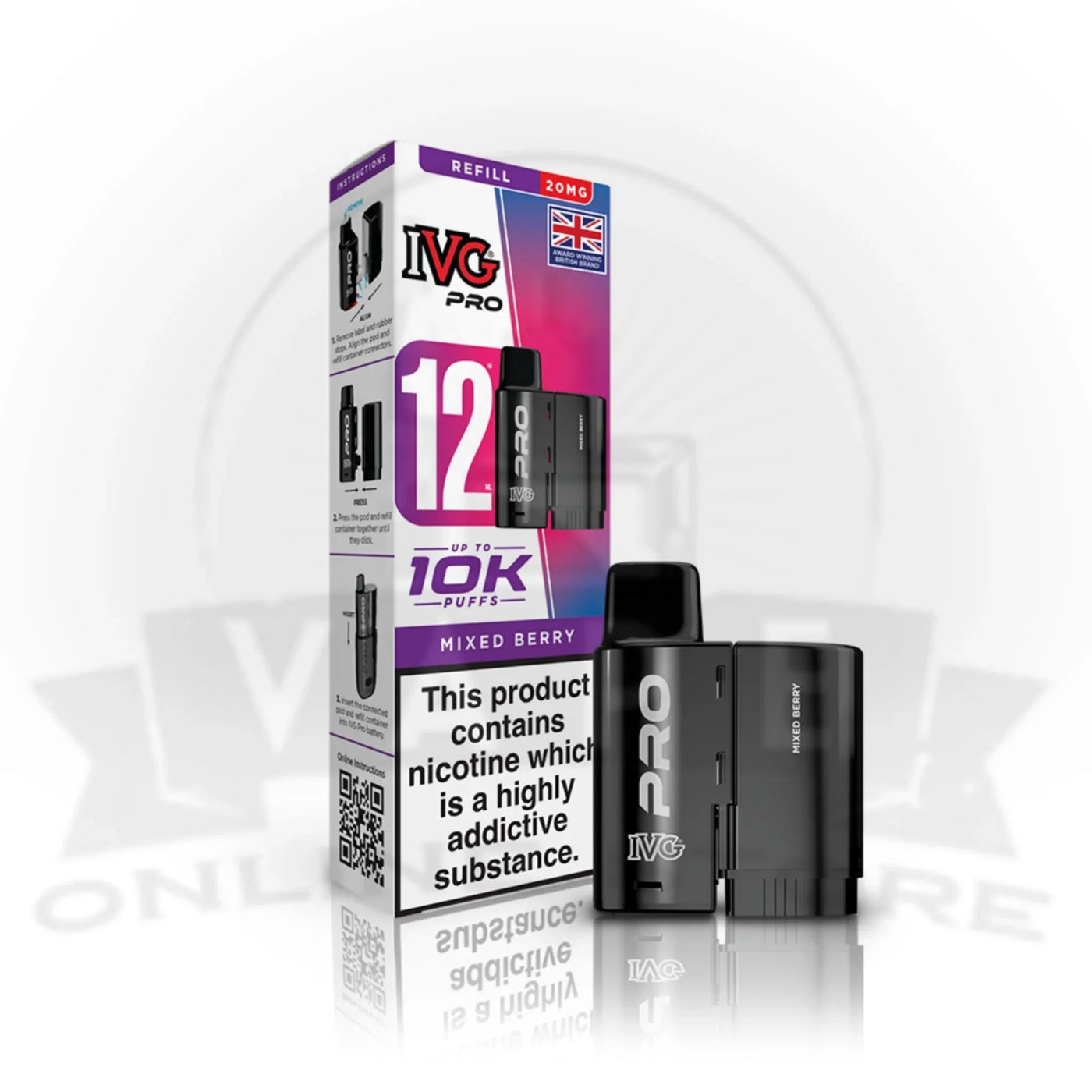 IVG Pro 12 Mixed Berry prefilled pod vape kit