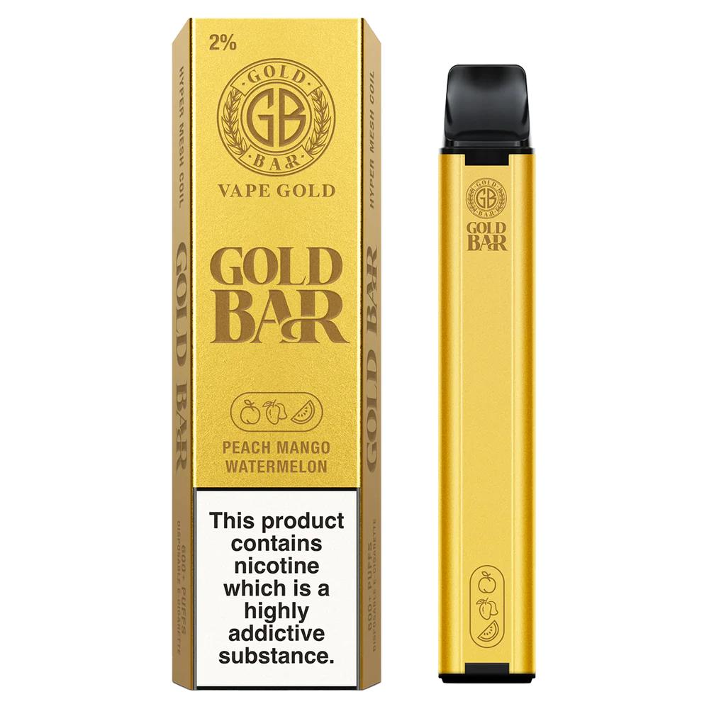 Gold Bar Peach Mango Watermelon 600 Puffs - Vape 7 Store