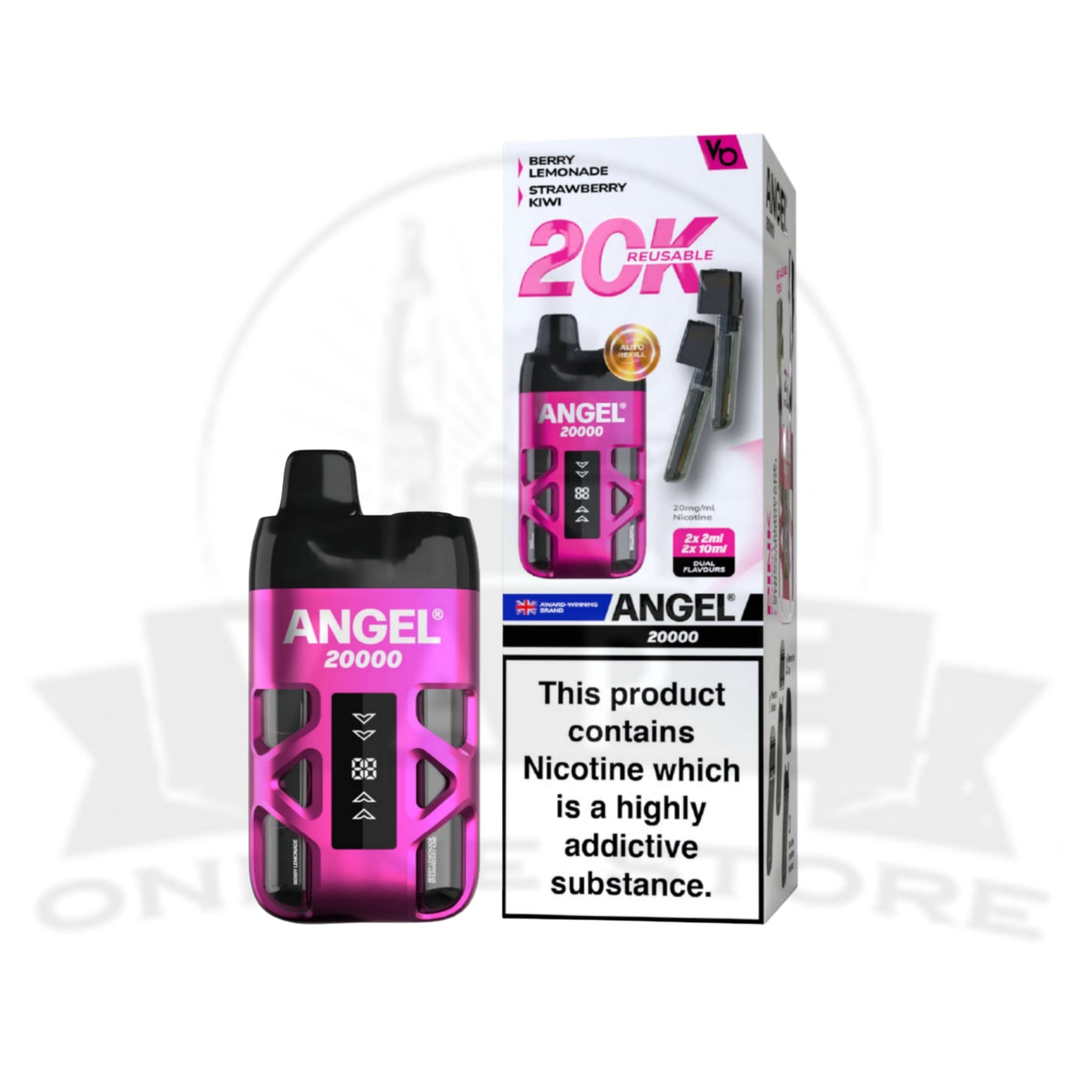 Vapes Bars Angel 20K Pink prefilled pod vape kit