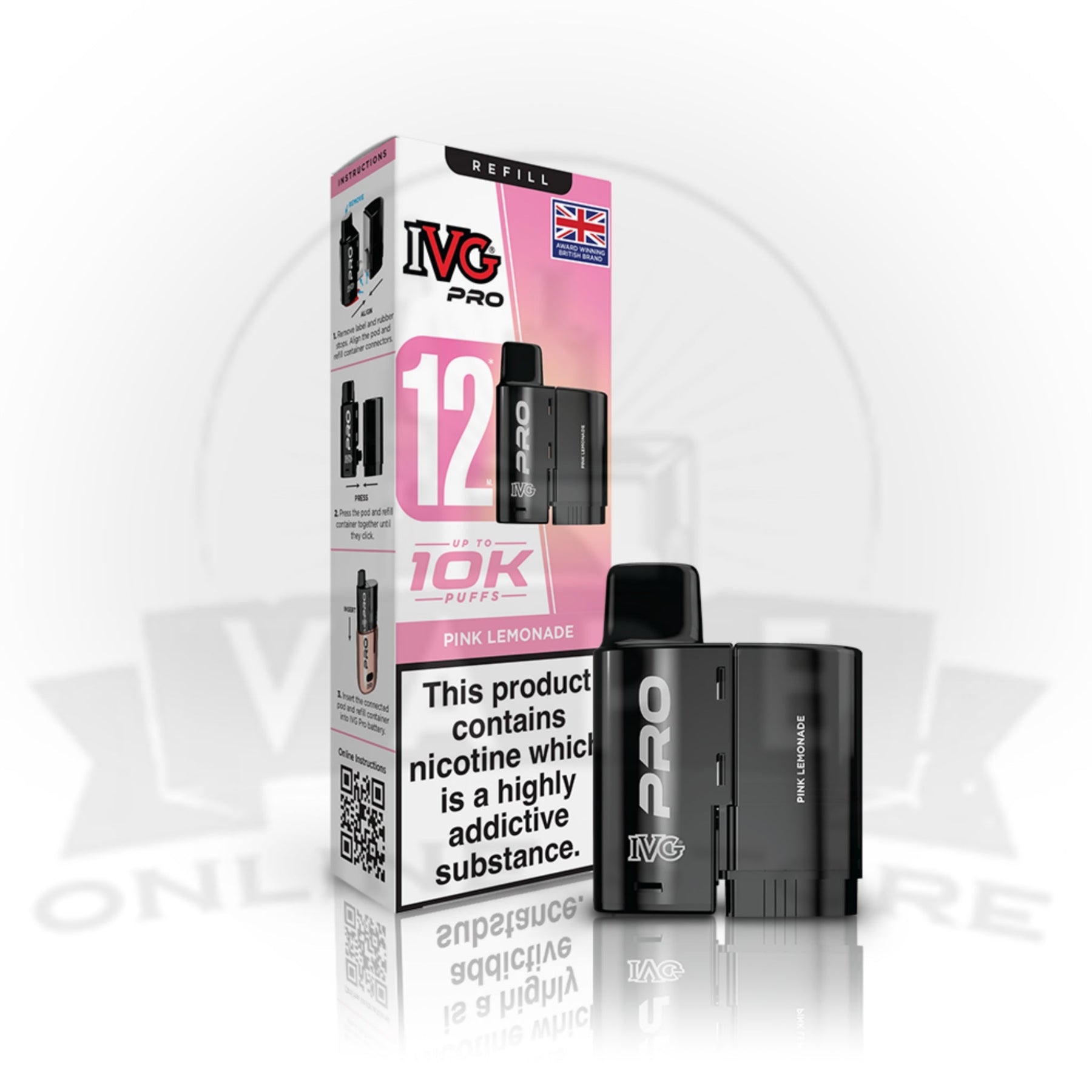 IVG Pro 12 Pink Lemonade prefilled pod vape kit