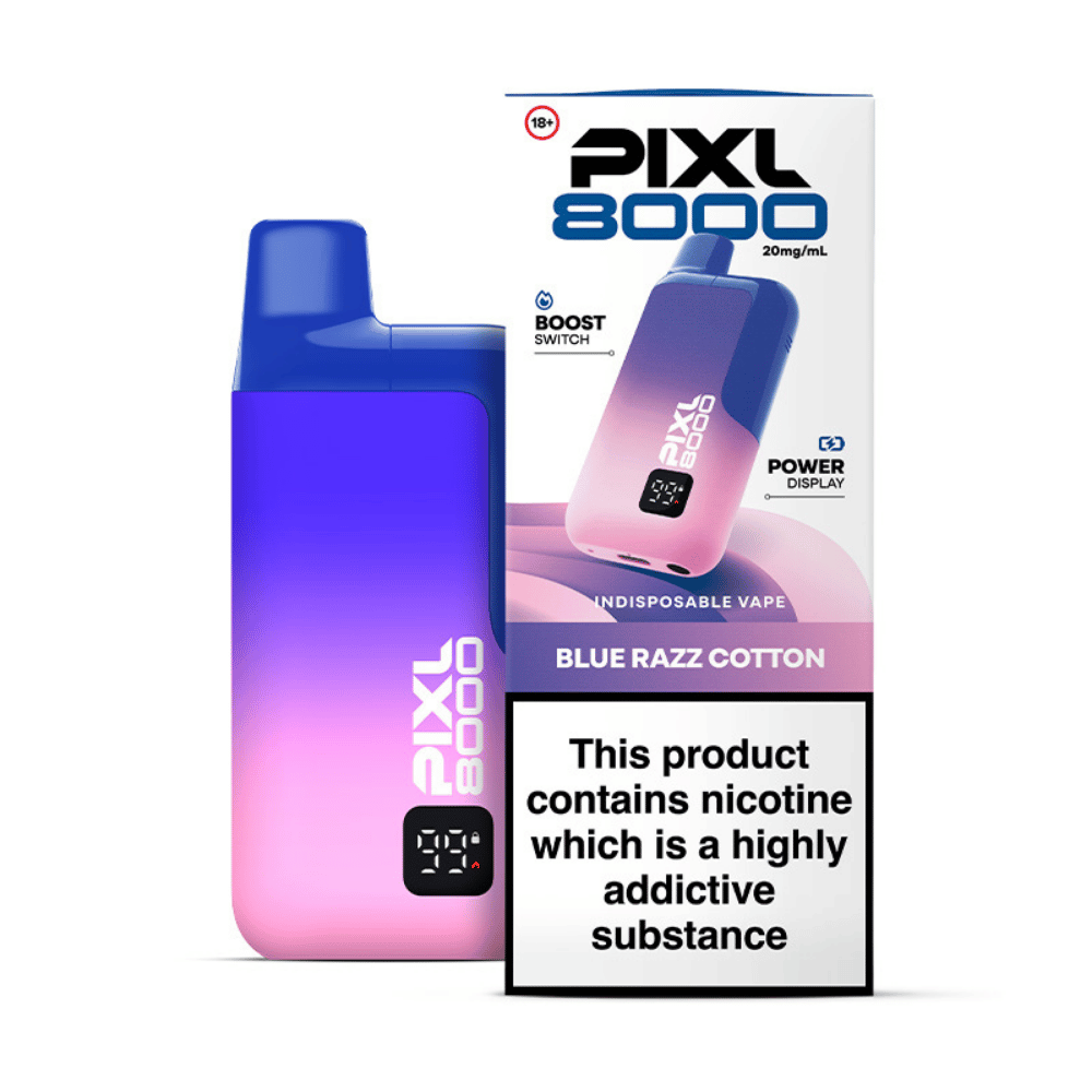 PIXL 8000 Blue Razz Cotton prefilled pod vape kit