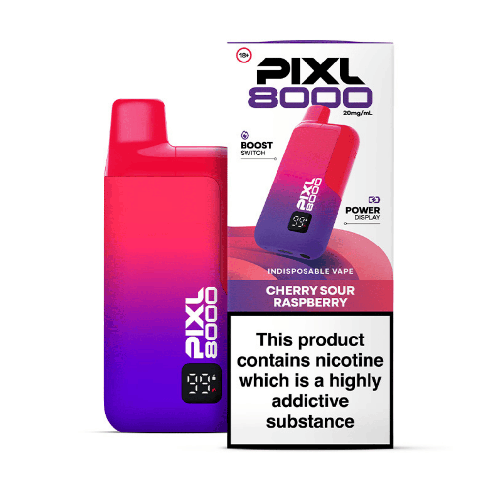 PIXL 8000 Cherry Sour Raspberry prefilled pod vape kit