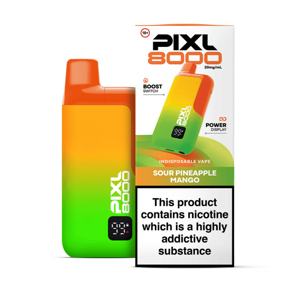 PIXL 8000 Sour Pineapple Mango prefilled pod vape kit