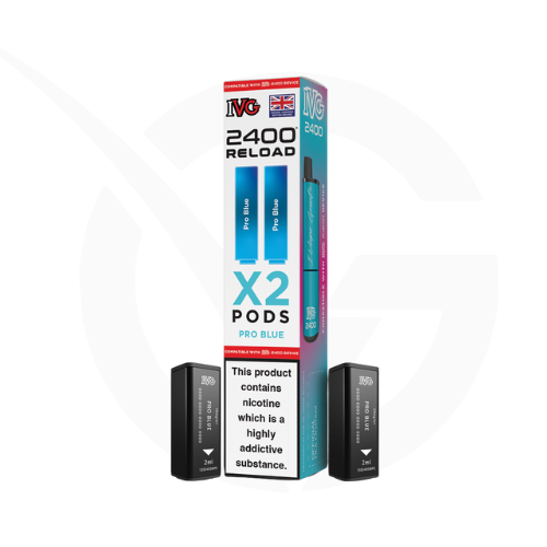 IVG 2400 Pro Blue 2-in-1 prefilled pod vape kit