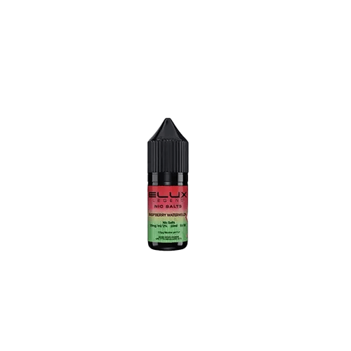 Elux Legend Raspberry Watermelon nic salt 10ml bottle with red and green label