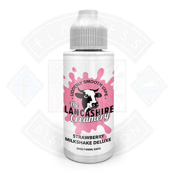 Lancashire Creamery 100ml Shortfill Strawberry Milkshake Deluxe shortfill e-liquid