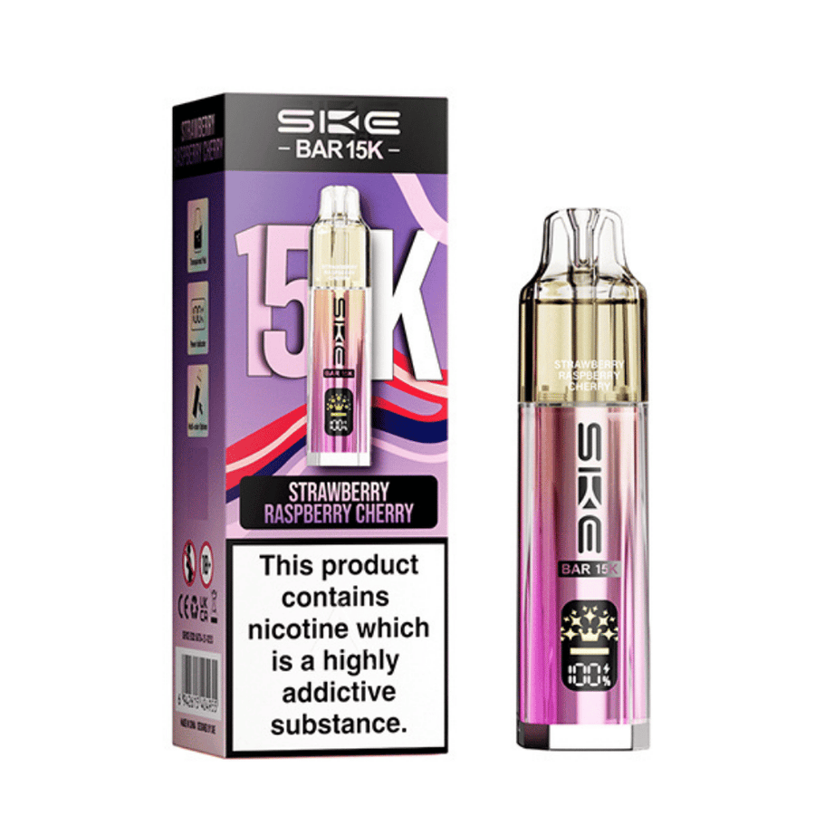 SKE Bar 15K Strawberry Raspberry Cherry prefilled pod vape kit