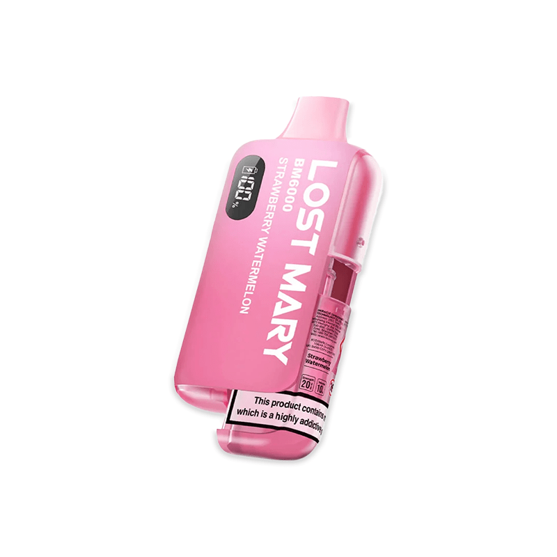 Lost Mary BM6000 Strawberry Watermelon prefilled pod kit with pink gradient packaging