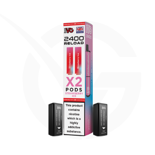 IVG 2400 Strawberry Ice 2-in-1 prefilled pod vape kit