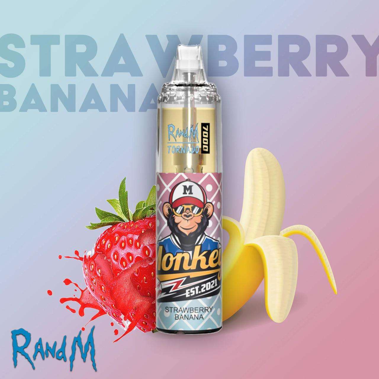 R&M 7000 Puffs Strawberry Banana  - Vape 7 Store