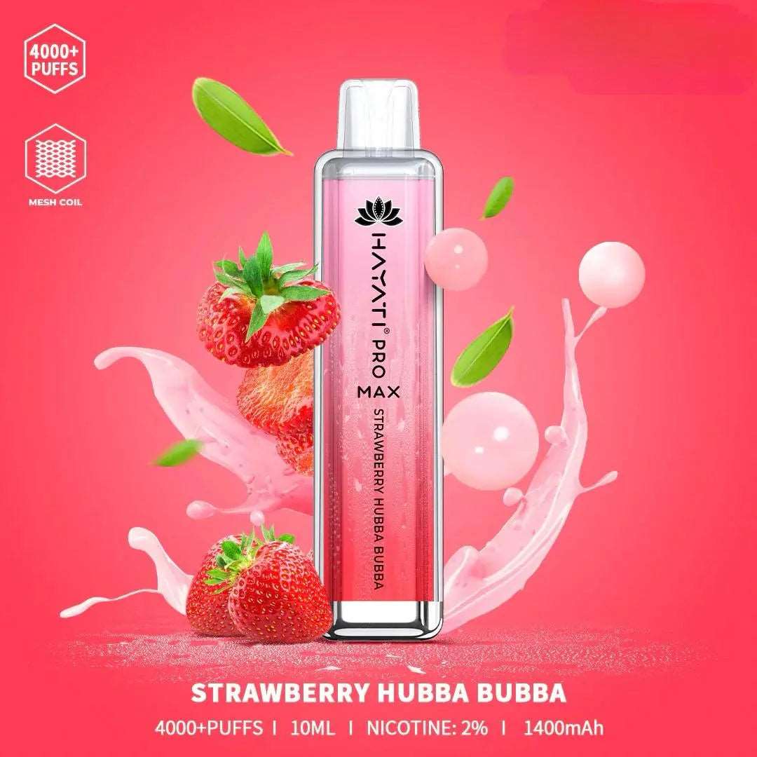 Hayati pro max Strawberry Hubba Bubba 4000 Puffs - Vape 7 Store