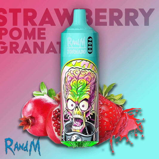 R&M Strawberry Pomp 9000 Puffs - Vape 7 Store