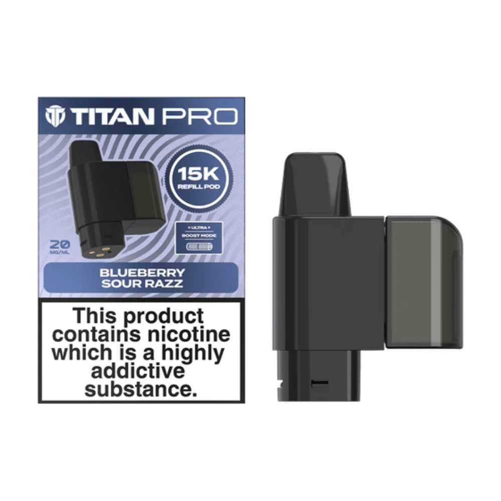 Titan Pro 15K Blueberry Sour Razz prefilled pod vape kit