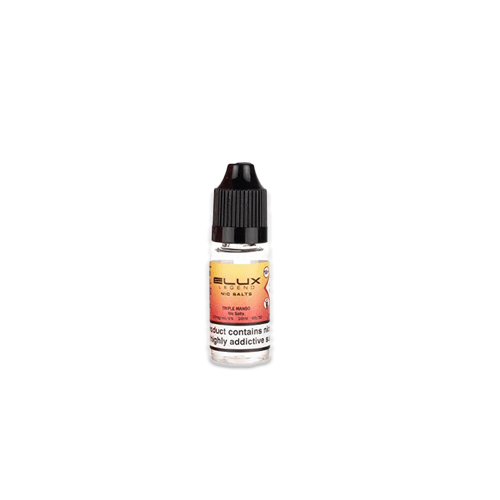 Elux Nic Salt Triple Mango 10ml 20mg e-liquid bottle three mango varieties layered