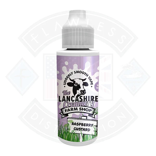 Lancashire Creamery 100ml Shortfill Raspberry Custard shortfill e-liquid