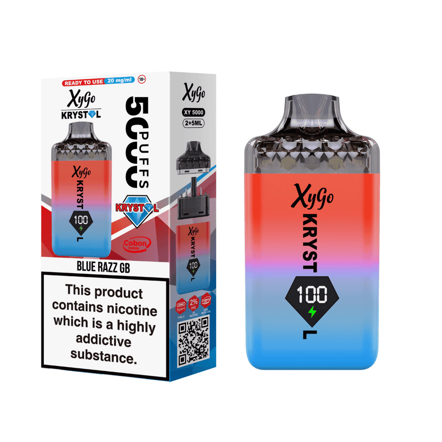 XYGO Krystal 5000 Blue Razz GB prefilled pod vape kit
