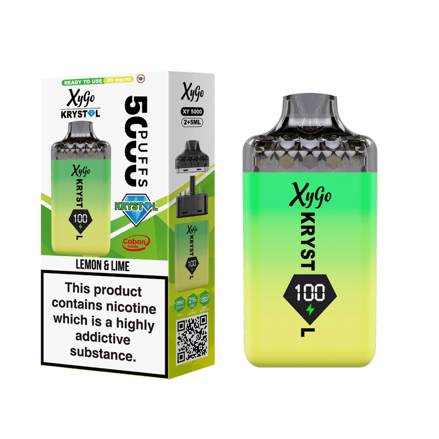 XYGO Krystal 5000 Lemon Lime prefilled pod vape kit