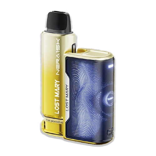 Lost Mary 30000 Puffs Yellow Edition rechargeable kit with golden tropical design