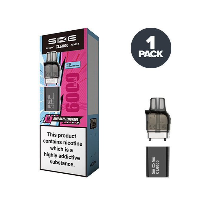 SKE Crystal CL6000 Blue Razz Lemonade prefilled pod vape kit