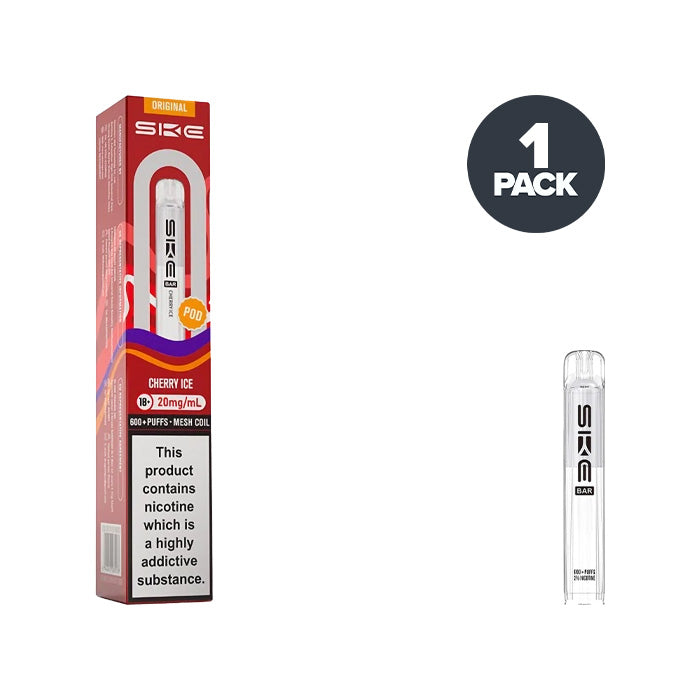 SKE Crystal Bar 600 Cherry Ice prefilled pod vape kit