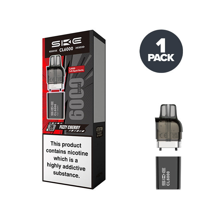 SKE Crystal CL6000 Fizzy Cherry prefilled pod vape kit