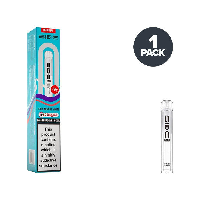 SKE Crystal Bar 600 Fresh Menthol Mojito prefilled pod vape kit