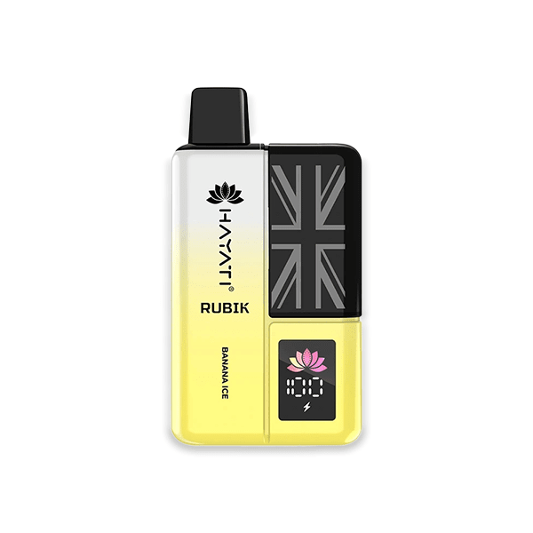 Hayati Rubik 7000 Puffs Banana Ice compact creamy banana menthol rechargeable pod kit