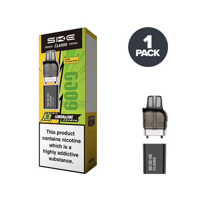 SKE Crystal CL6000 Lemon & Lime prefilled pod vape kit