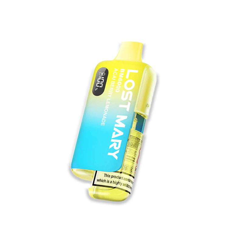 Lost Mary BM6000 Acai Berry Lemonade prefilled pod kit with purple and yellow design