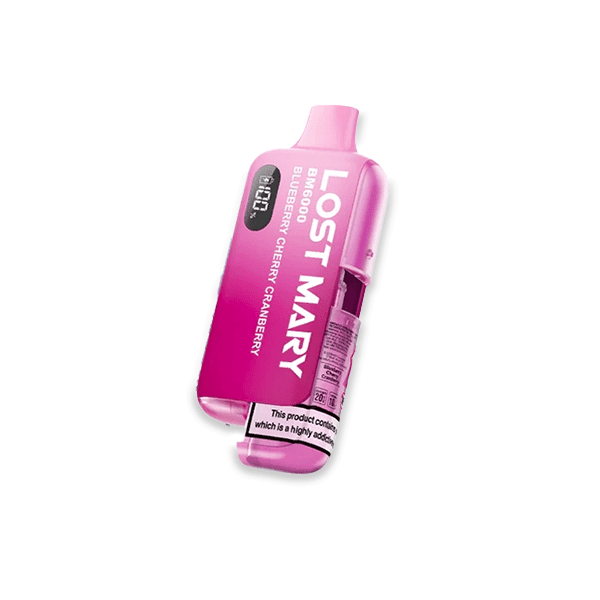 Lost Mary BM6000 Blueberry Cherry Cranberry pod kit with triple berry purple-red design