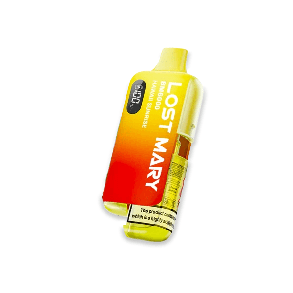 Lost Mary BM6000 Hawaii Sunrise pod kit with tropical orange and yellow gradient