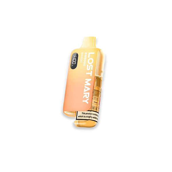 Lost Mary BM6000 Mango prefilled pod kit with golden tropical mango design