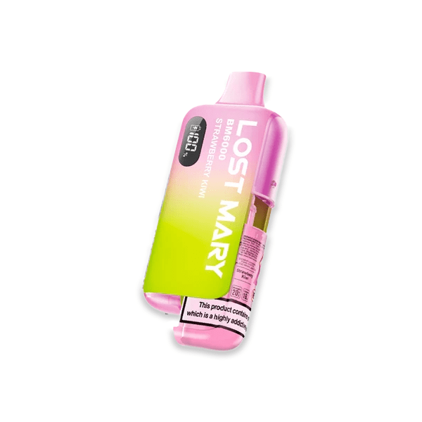 Lost Mary BM6000 Strawberry Kiwi prefilled pod kit with red and green fruit design