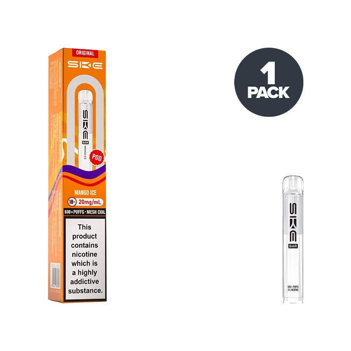 SKE Crystal Bar 600 Mango Ice prefilled pod vape kit