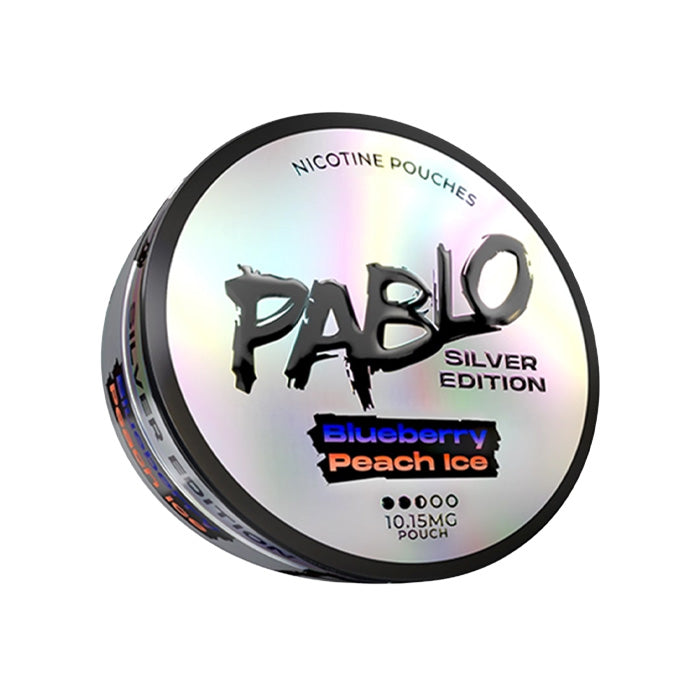 Pablo Nicotine Pouches Blueberry Peach Ice Silver UK