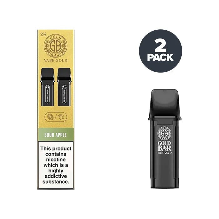 Gold Bar Reload Pods Sour Apple prefilled pod vape kit