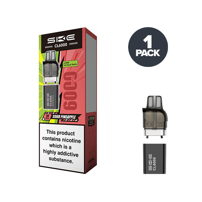 SKE Crystal CL6000 Sour Pineapple prefilled pod vape kit