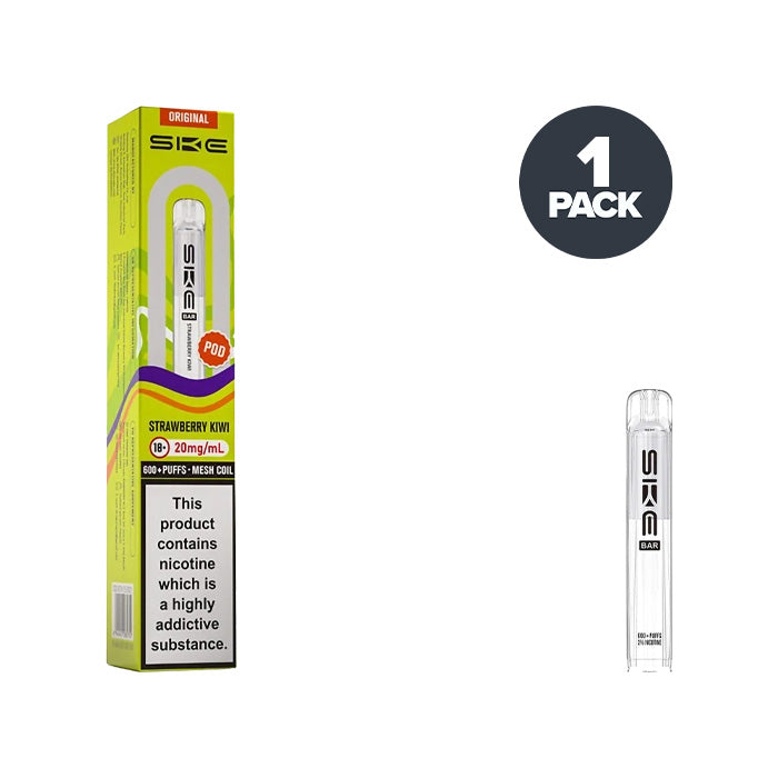 SKE Crystal Bar 600 Strawberry Kiwi prefilled pod vape kit