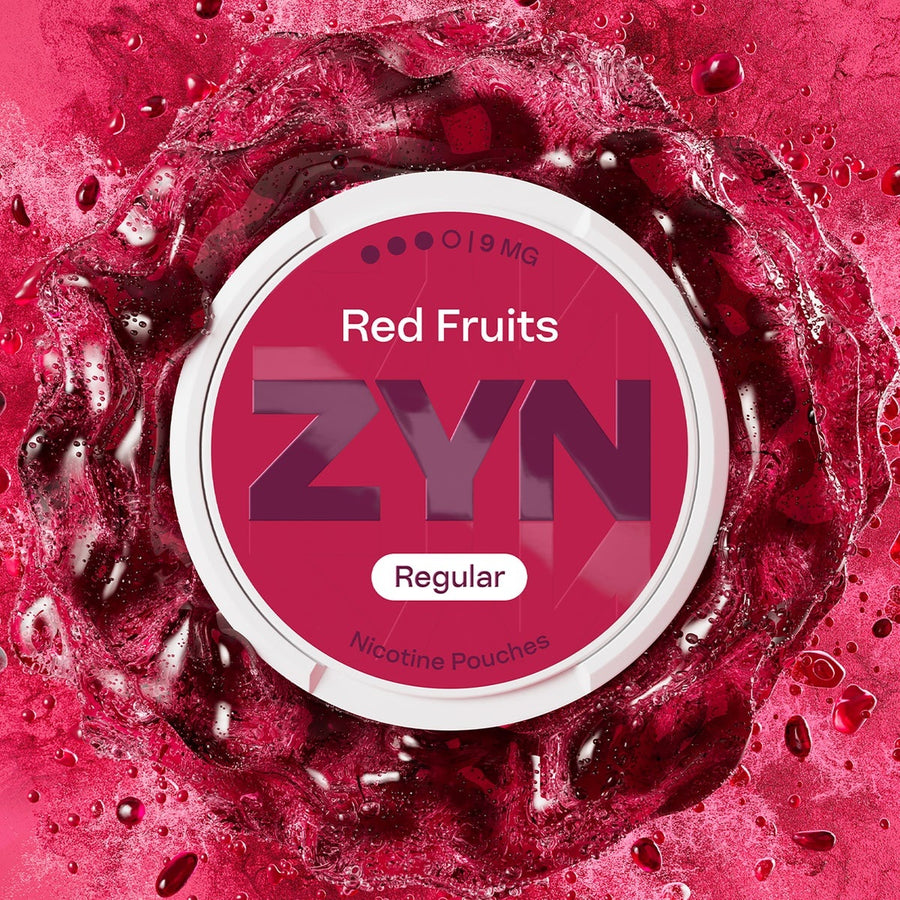 ZYN Red Fruits nicotine pouches 9mg can, official ZYN UK product image